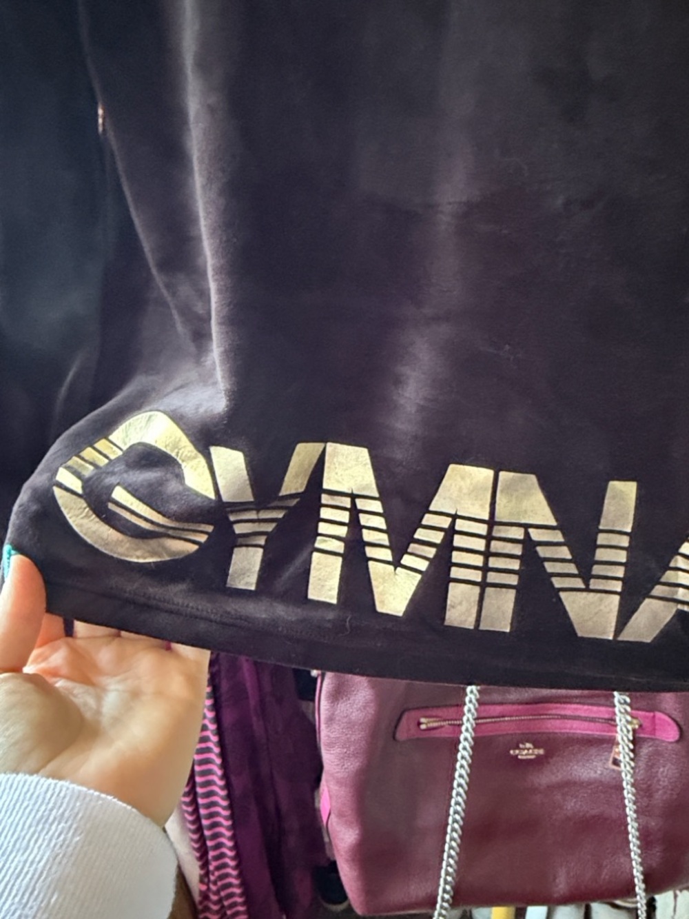 Justice Active Black with Gold Gymnast Hoodie size girls 14/16 - Picture 4 of 7